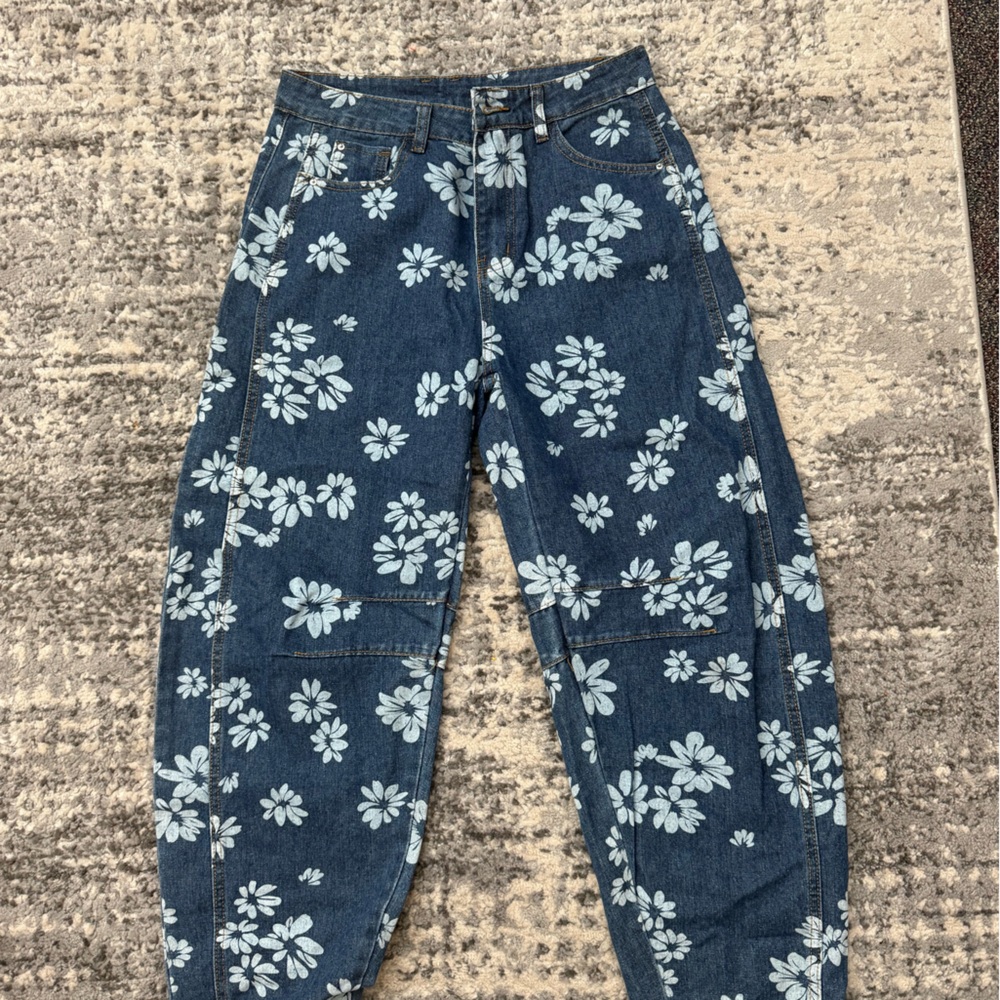 Floral Blue Women's Jeans